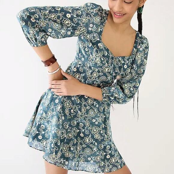 J. Crew  Sweetheart green mini dress - Size 10 (Medium) - Picture 1 of 10